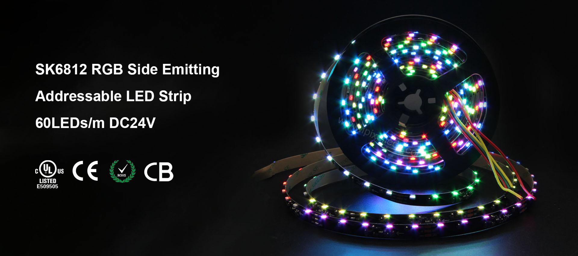SK6812 RGB Side EmittingAddressable LED Strip 60LEDs/m DC24V